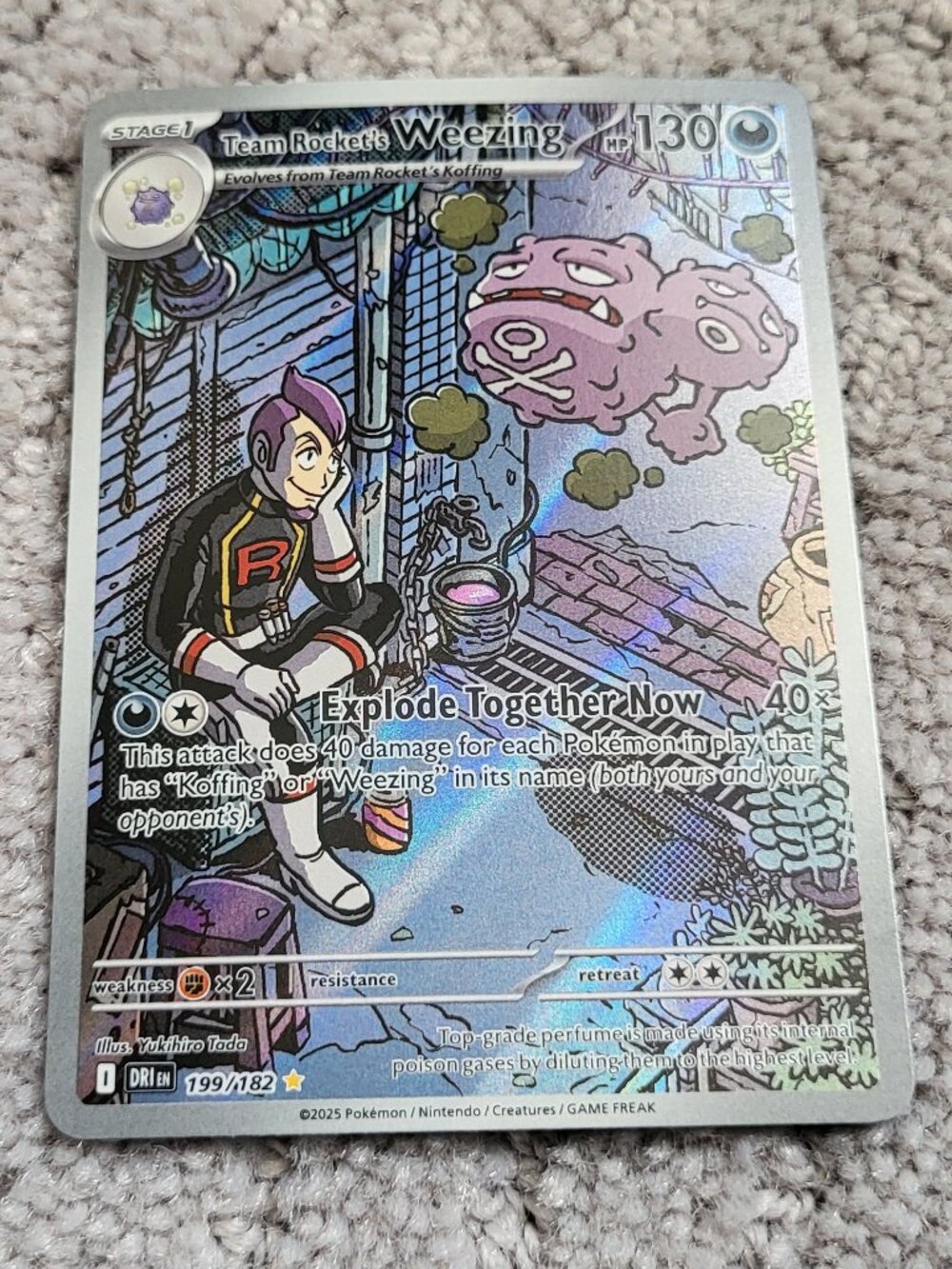 Team Rocket’s Weezing 199/182 Illustration Rare Pokémon SV10 Destined Rivals NMM